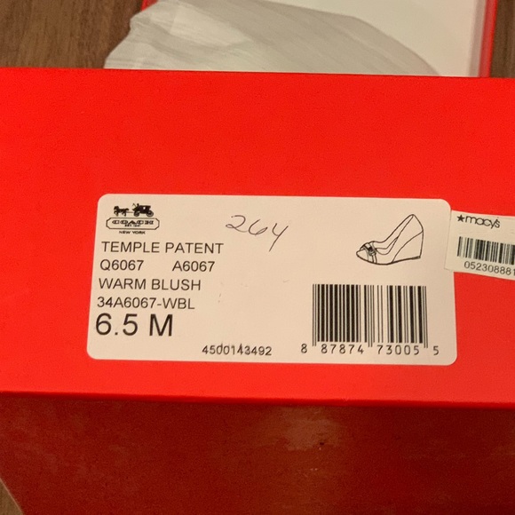 Coach Peep Toe Wedge size 6.5 in Blush / Beige - Picture 4 of 4